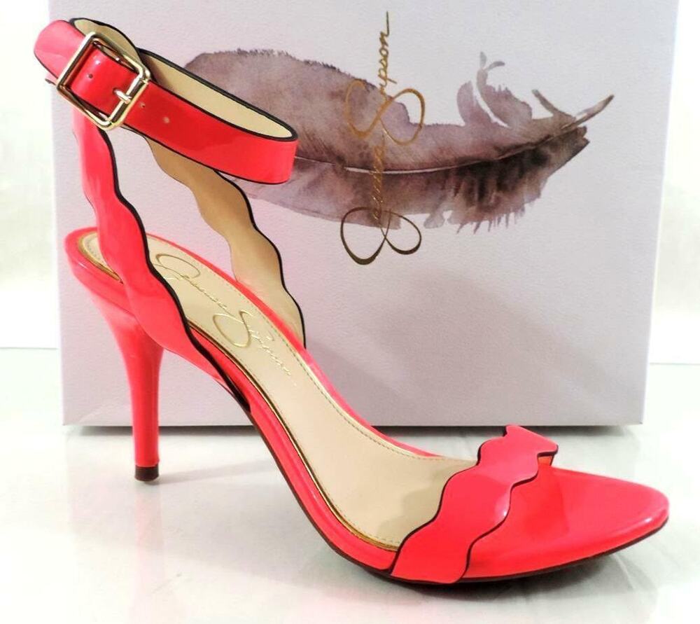 Women's Jessica Simpson Morena Ankle Strap Sandals Heels Pink Patent